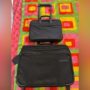 BRIGGS & RILEY WORK ORGANIZER BRIEFCASE TRAVELWARE WHEEL ROLL LAPTOP CARRYON 2pc